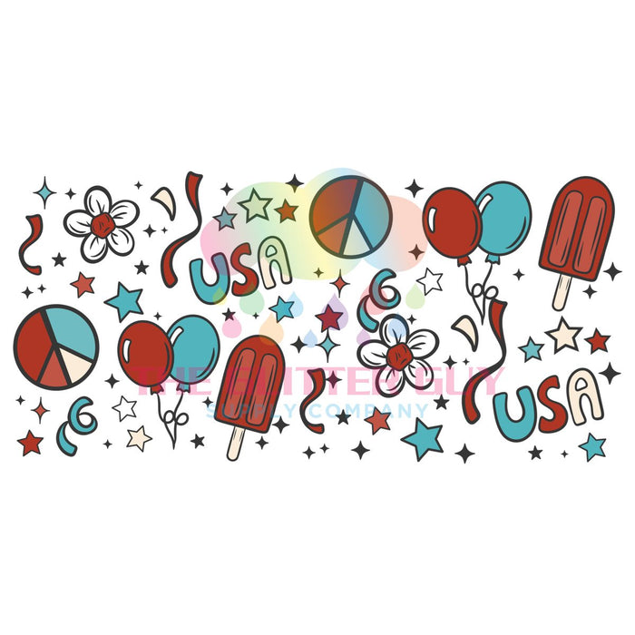 Libbey Can Wrap 16oz -  Ink Transfers | USA Girly