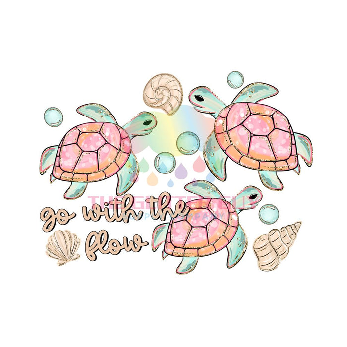 Printed Decal - Go With The Flow Turtle