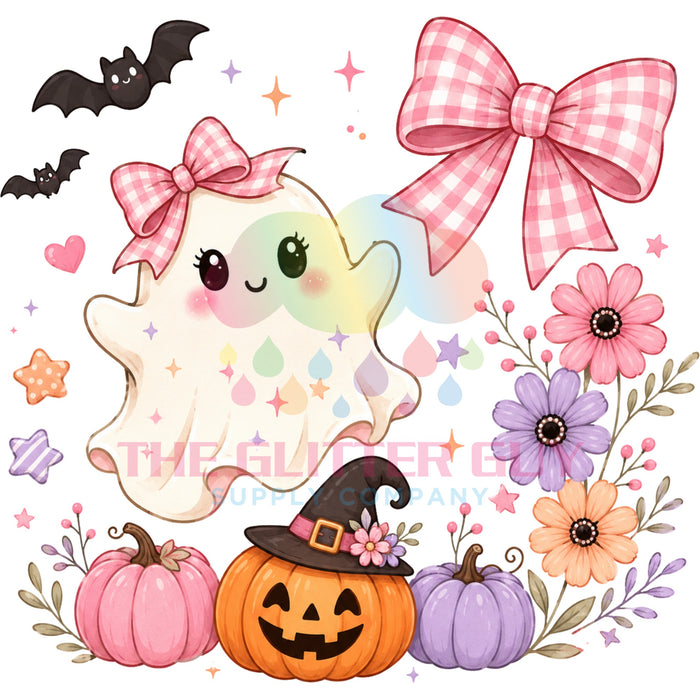 Printed Decal - Coquette Ghost Pumpkins #273