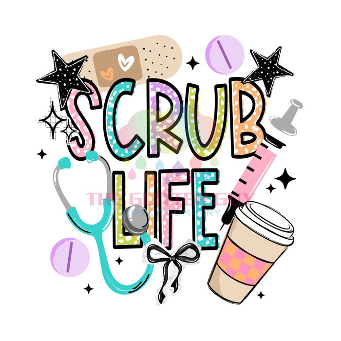 Printed Decal -Scrub Life
