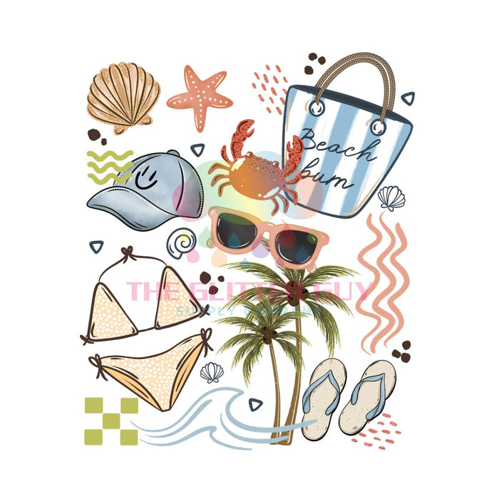 Printed Decal -Beach Collage