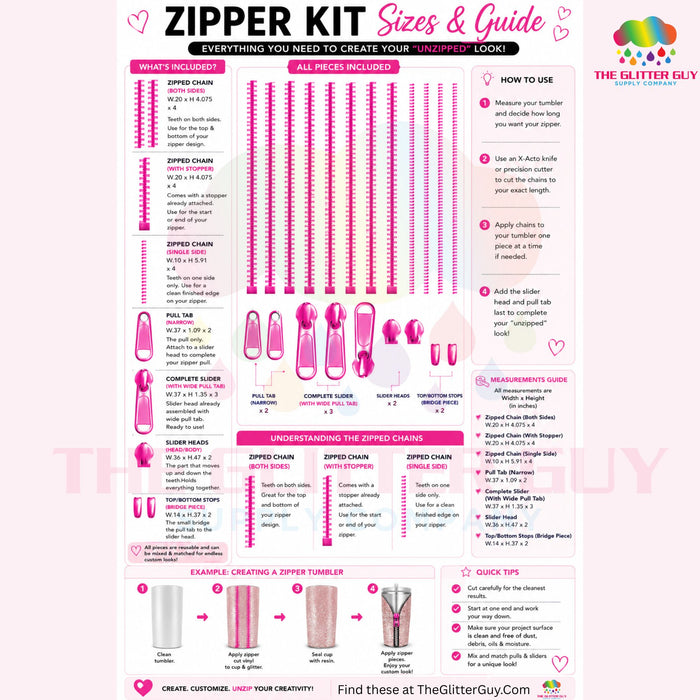 Premade Gang Sheet - Red Zipper Pieces