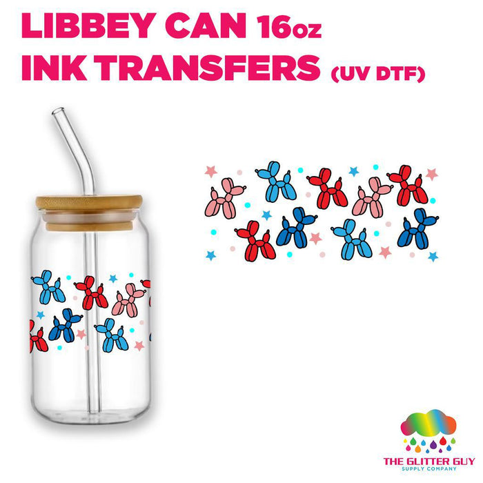 Libbey Can Wrap 16oz - Ink Transfers | Balloon Dogs