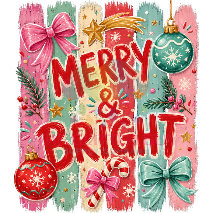 Printed Decal - Merry And Bright Coquette #311