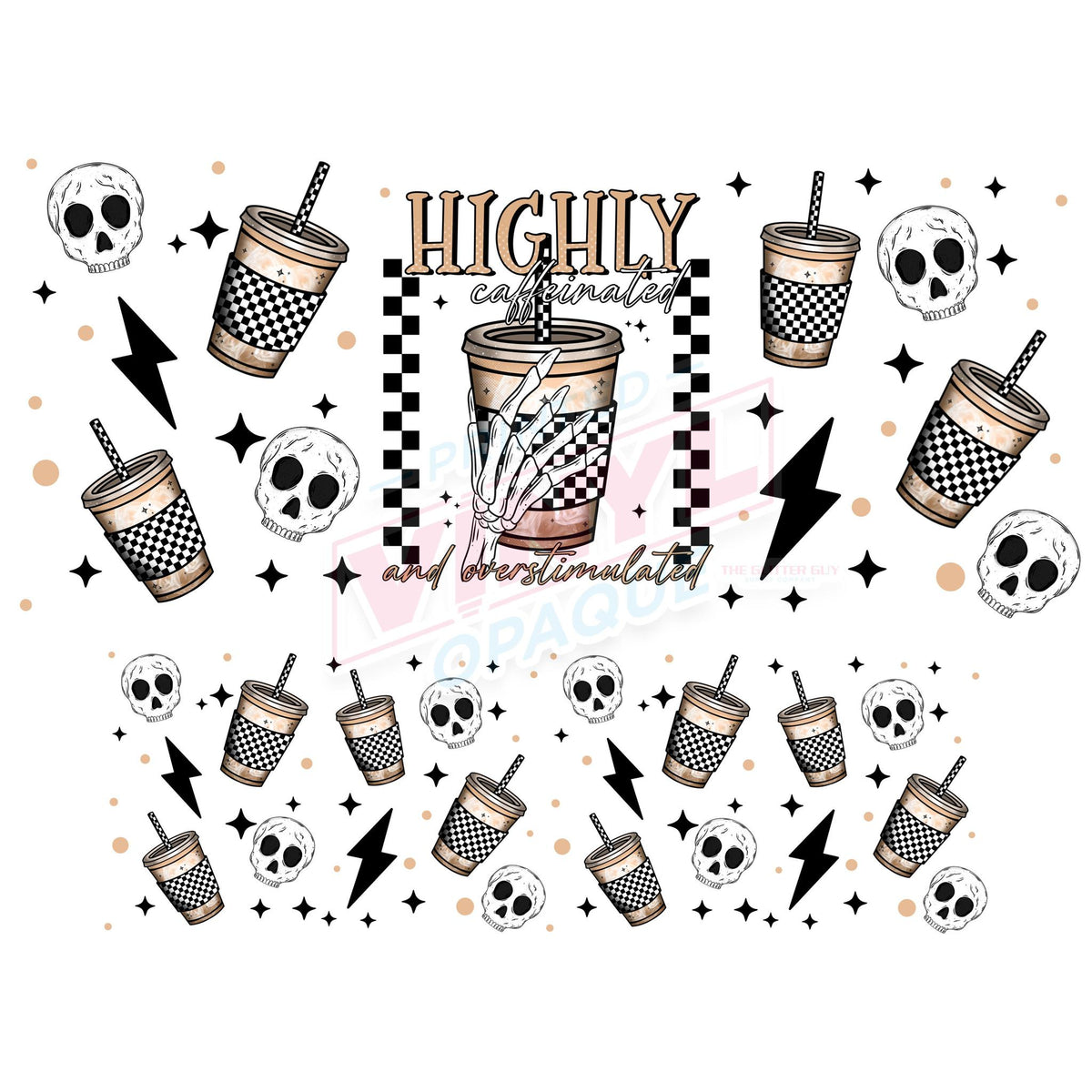 40 oz Tumbler Wrap - UVDTF Ink Transfers - Highly Caffeinated — The ...