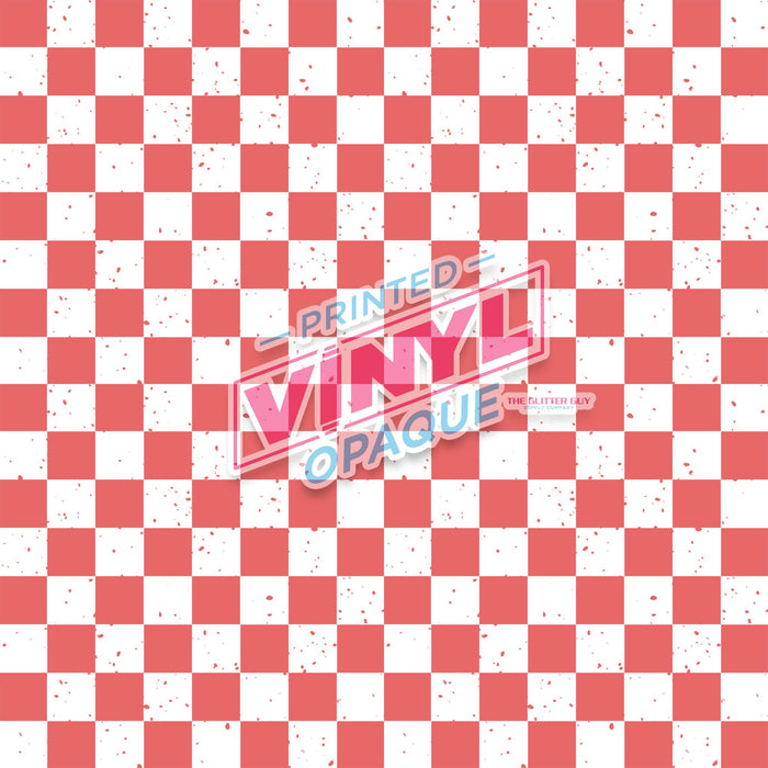 Printed Vinyl - Red Checkered Grunge