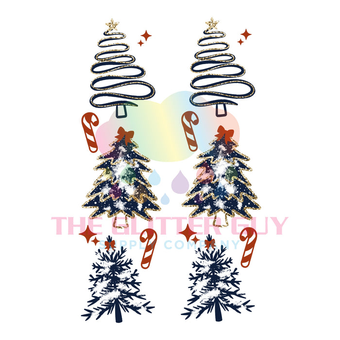 Printed Decal - Merry & Bright Trees Asset