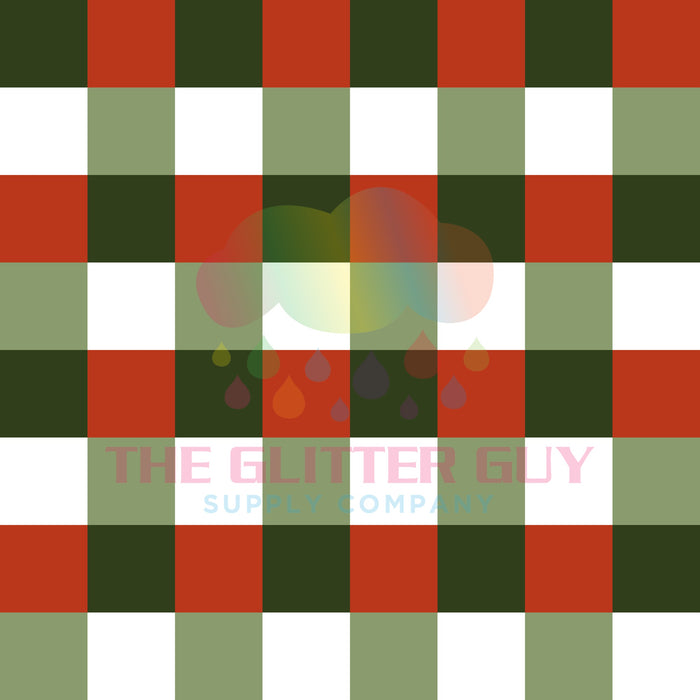 Printed Vinyl - Red Green Checker