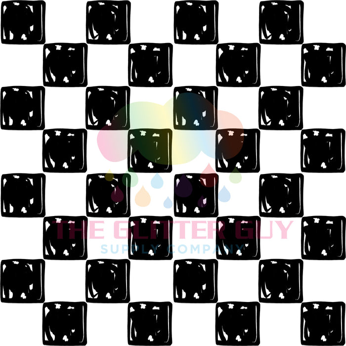 Printed Vinyl - Sketchy Checker