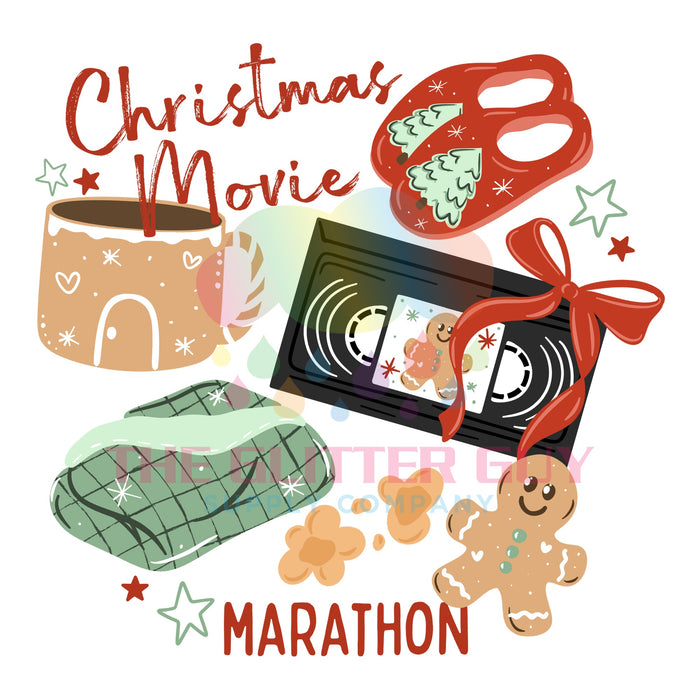 Printed Decal - Christmas Movie Marathon