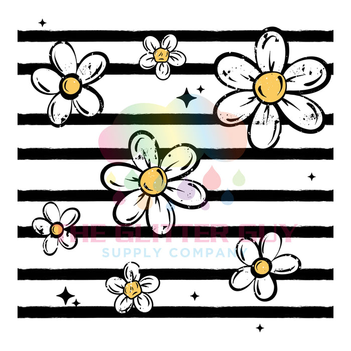 Printed Decal - Flower Stripe
