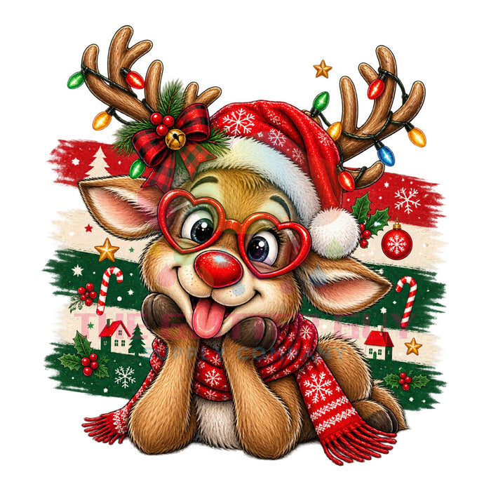 Printed Decal - Silly Reindeer