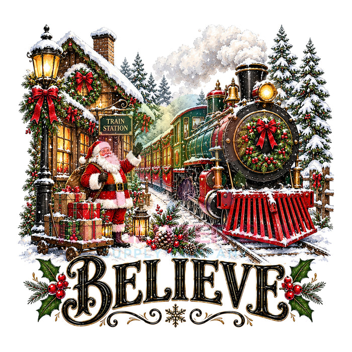 Printed Decal - Vintage Santa