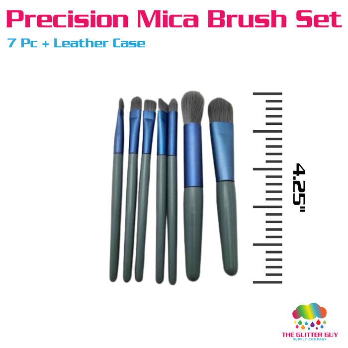 7 Piece Precision Mica Brush Set w/ Leather Case