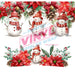 40 oz Tumbler Wrap - UVDTF Ink Transfers - Floral Snowmen | UVDTF from The Glitter Guy