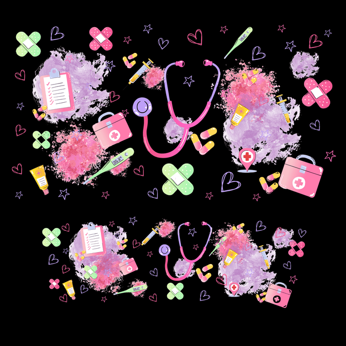 40 oz Tumbler Wrap - UVDTF Ink Transfers - Girly Nurse Things | UVDTF from The Glitter Guy