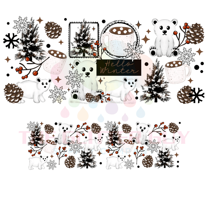 40 oz Tumbler Wrap - UVDTF Ink Transfers - Hello Winter | UVDTF from The Glitter Guy