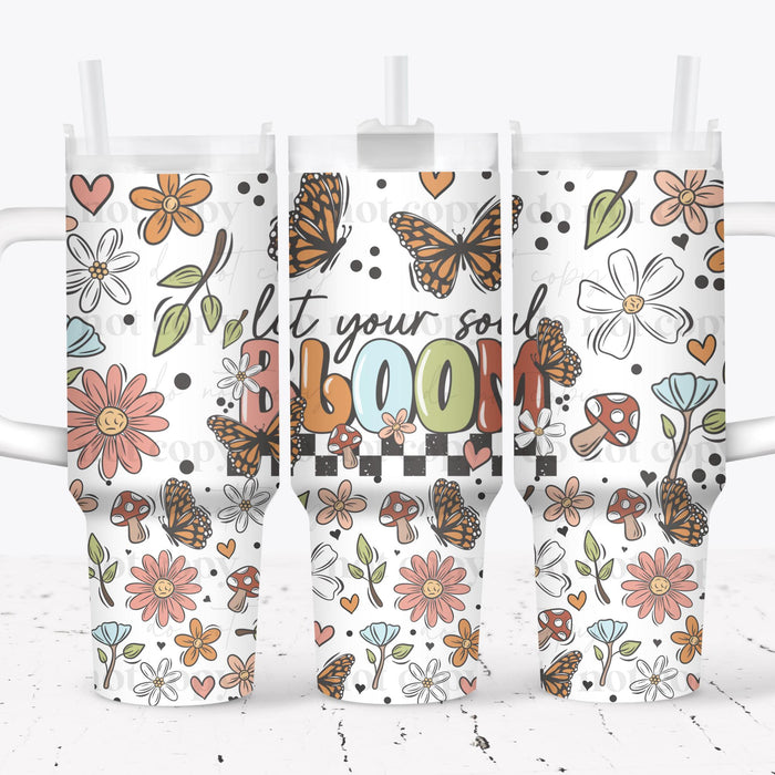 40 oz Tumbler Wrap - UVDTF Ink Transfers - Let Your Soul Bloom | UVDTF from The Glitter Guy