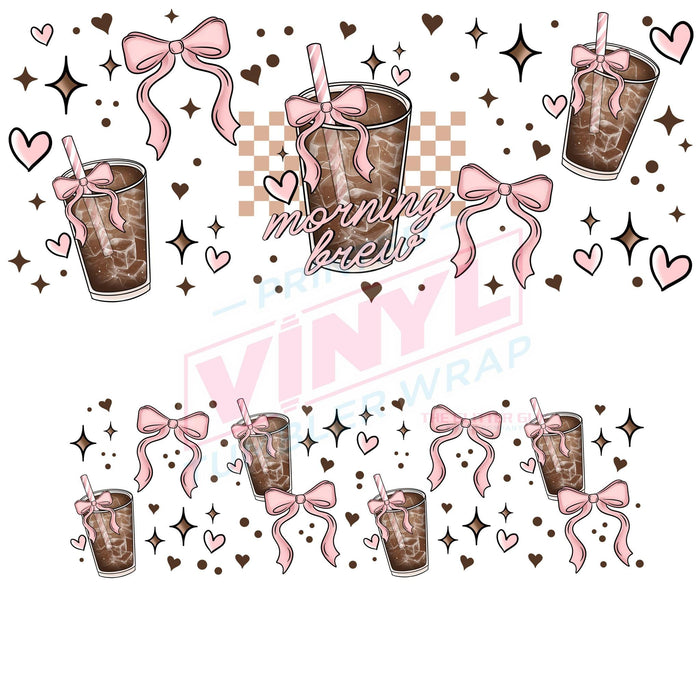 40 oz Tumbler Wrap - UVDTF Ink Transfers - Morning Brew Girlie | UVDTF from The Glitter Guy