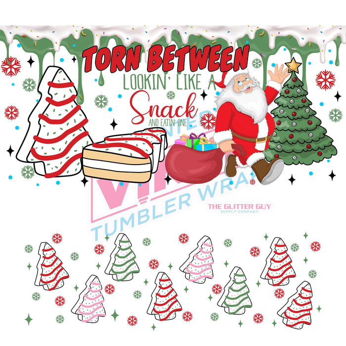 40 oz Tumbler Wrap - UVDTF Ink Transfers - Santa Snack | UVDTF from The Glitter Guy