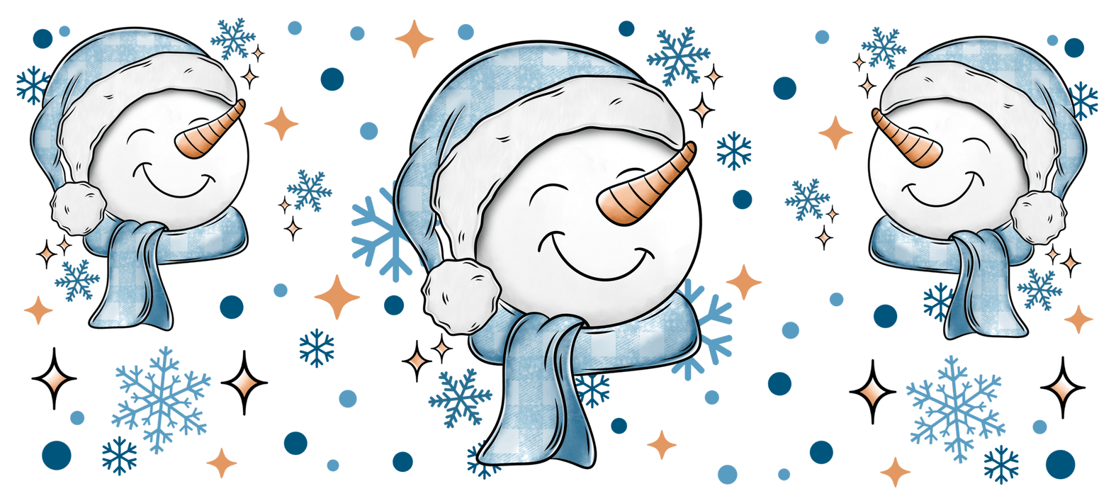40 oz Tumbler Wrap - UVDTF Ink Transfers - Snowman Grins | UVDTF from The Glitter Guy