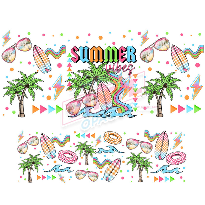 40 oz Tumbler Wrap - UVDTF Ink Transfers - Summer Vibes | UVDTF from The Glitter Guy