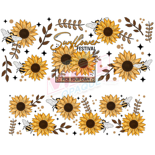 40 oz Tumbler Wrap - UVDTF Ink Transfers - Sunflower Fest | UVDTF from The Glitter Guy