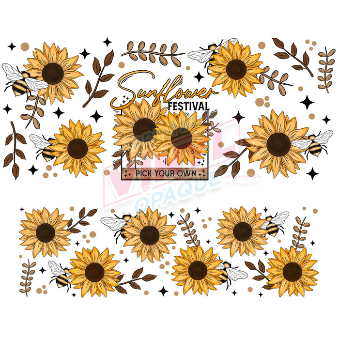 40 oz Tumbler Wrap - UVDTF Ink Transfers - Sunflower Fest | UVDTF from The Glitter Guy