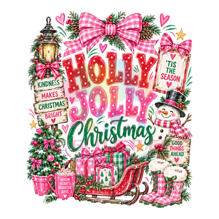 Printed Decal - Holly Jolly Preppy