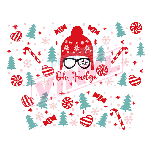 40oz Tumbler Wrap - Ink Transfers (UVDTF) - Oh Fudge | UVDTF from The Glitter Guy