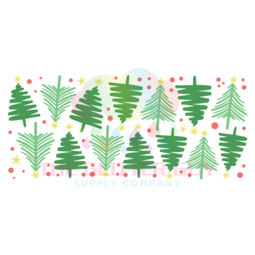 Libbey Wrap - Green Christmas Trees 414