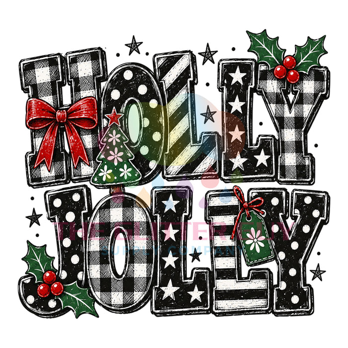 Printed Decal - Ho Ho Ho Plaid