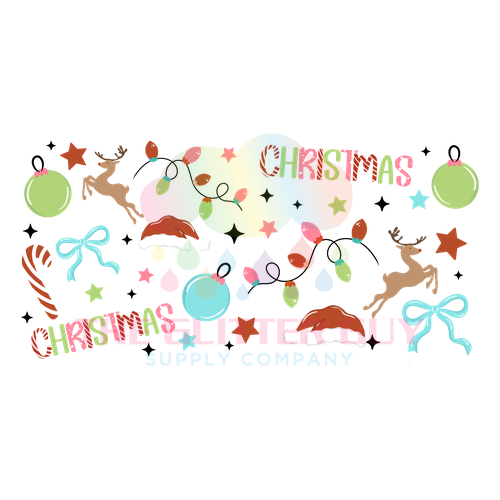 Libbey Wrap - Pastel Christmas Reindeer 424