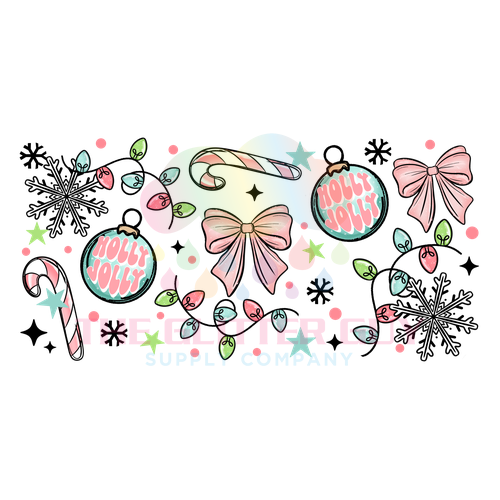 Libbey Wrap - Pink Holly Jolly Ornaments 425