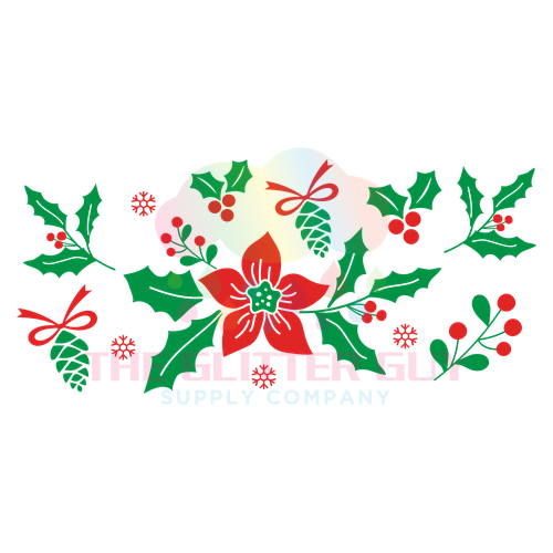 Libbey Wrap - Poinsettia & Holly 426