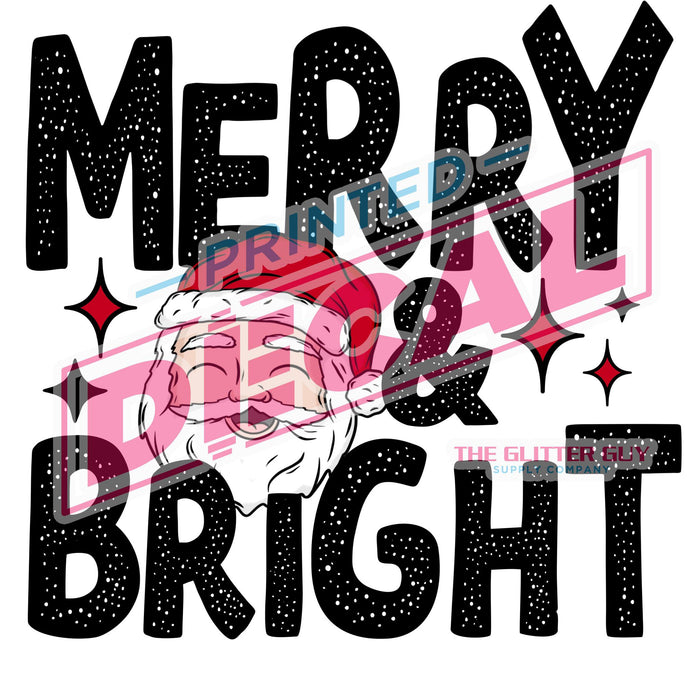 Printed Decal - Merry & Bright