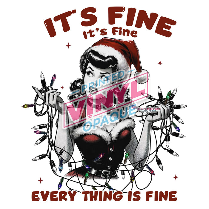 Printed Decal - It's Fine Christmas Pin Up