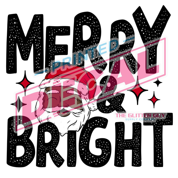 Printed Decal - Bright & Merry