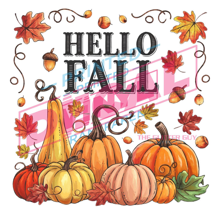 Printed Decal - Hello Fall