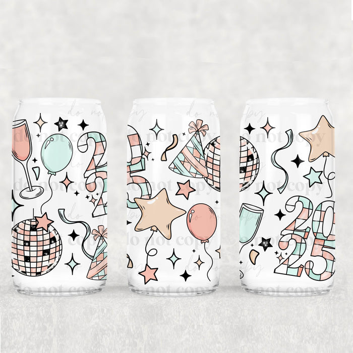 Libbey Can Wrap 16oz -  Ink Transfers | Retro New Year