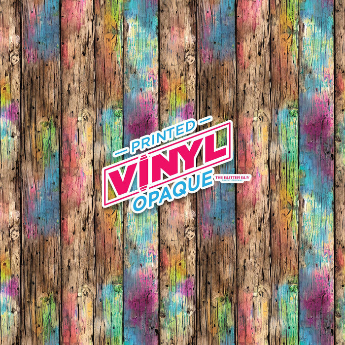 Printed Vinyl - Rainbow Chic Wood