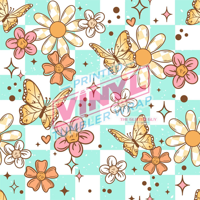 Printed Vinyl - Butterfly Floral