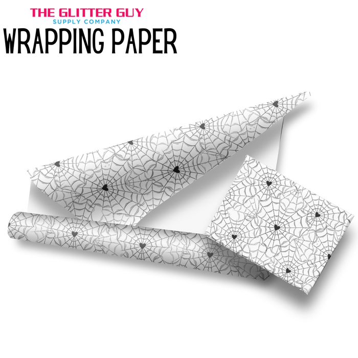 Wrapping Paper - Heart Web White