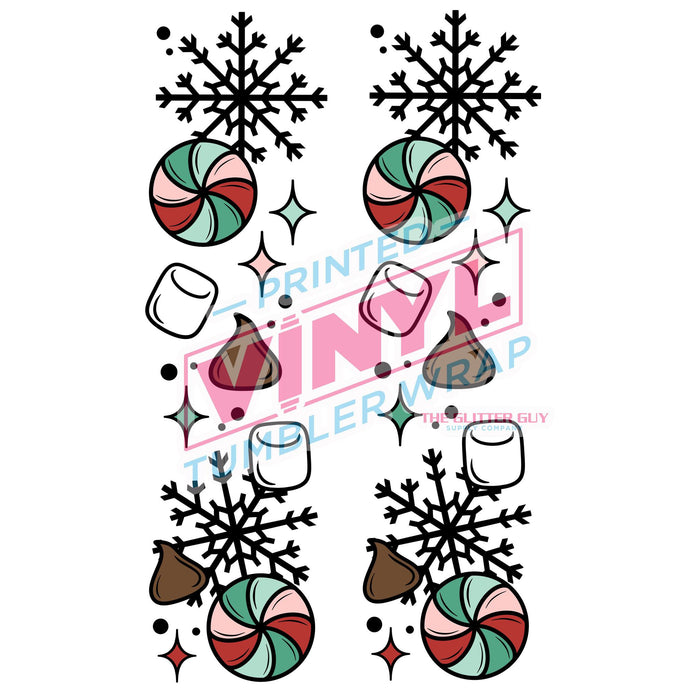 Printed Decal -  Peppermint Mocha Accents