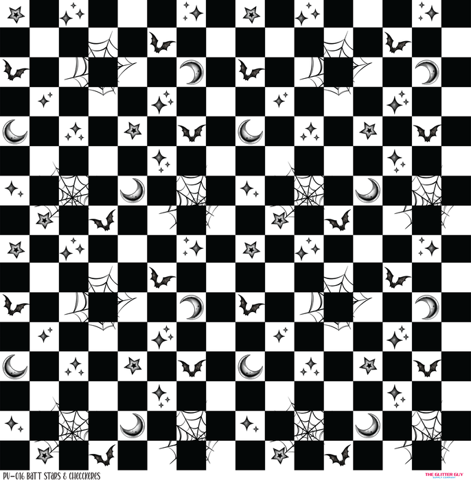 Printed Vinyl - Bats Stars N Checkers