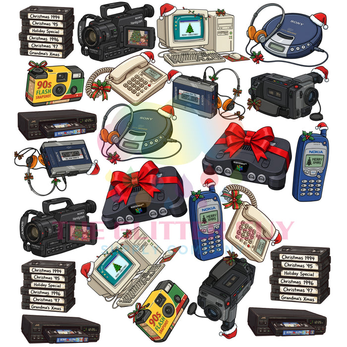 Premade Gang Sheet - 90s Tech - Holiday