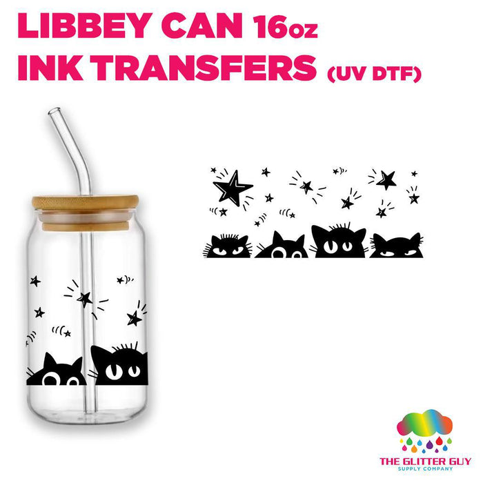 Libbey Can Wrap 16oz -  Ink Transfers | Crazy Cats