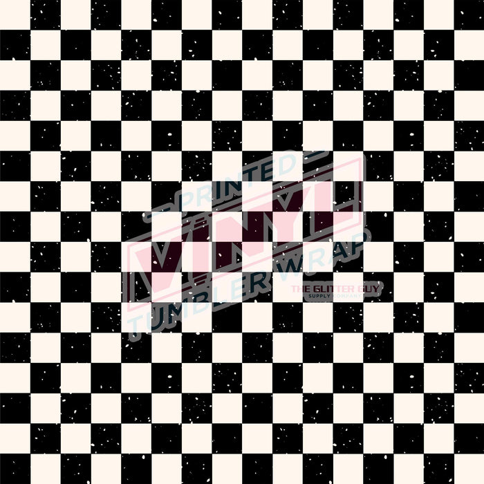 Printed Vinyl - Neutral Checkered