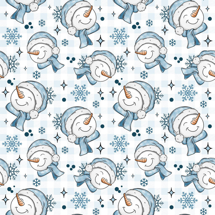 Printed Vinyl - Blue Snowmen