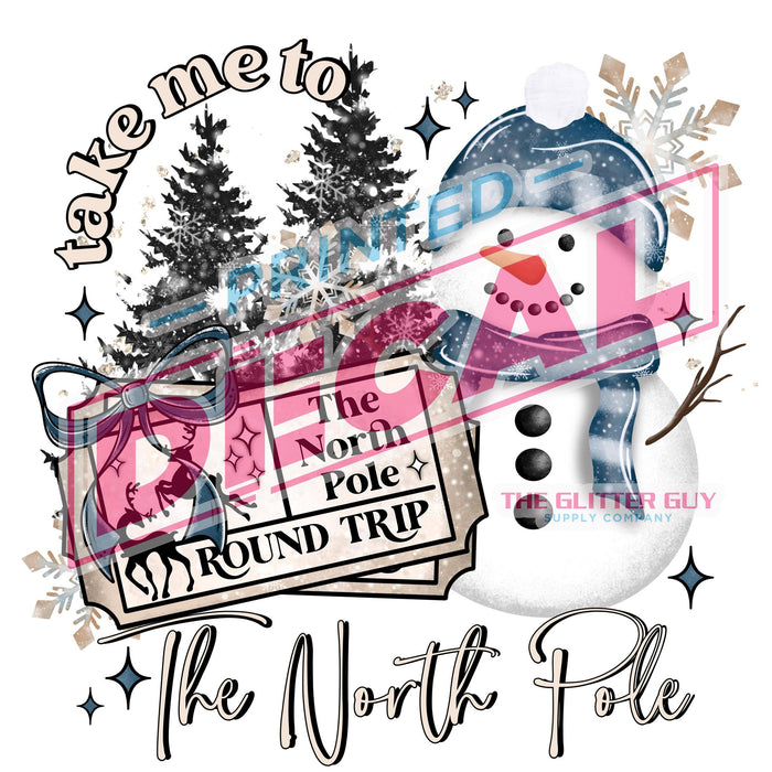 Printed Decal - North Pole Snowman